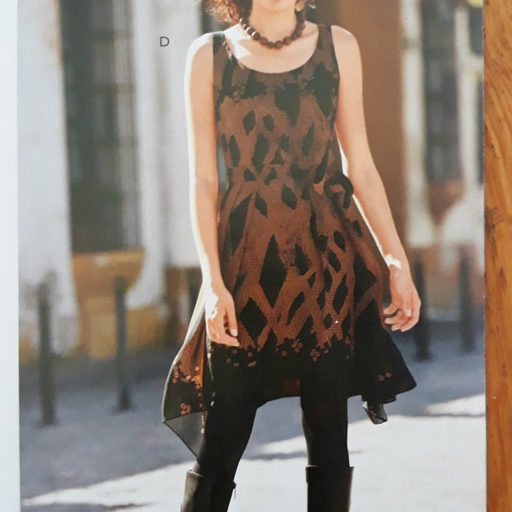 Peruvian Connection silk shibori print dress. NWOT.